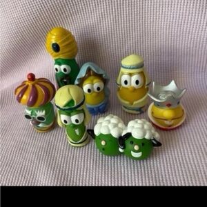 Veggie Tales nativity Joseph Mary Three Wisemen Shepherd sheep figure Christmas